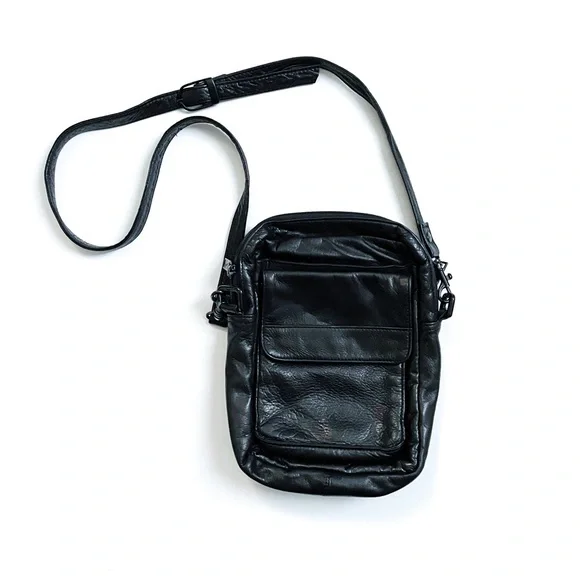 Scully Black Leather Mini Crossbody Bag - Picture 1 of 8